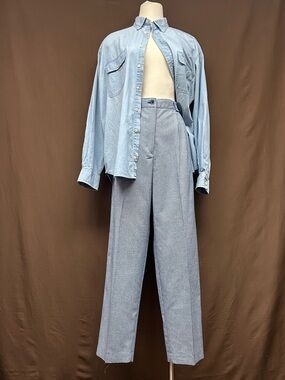 Vtg wide-leg pant high rise houndstooth
